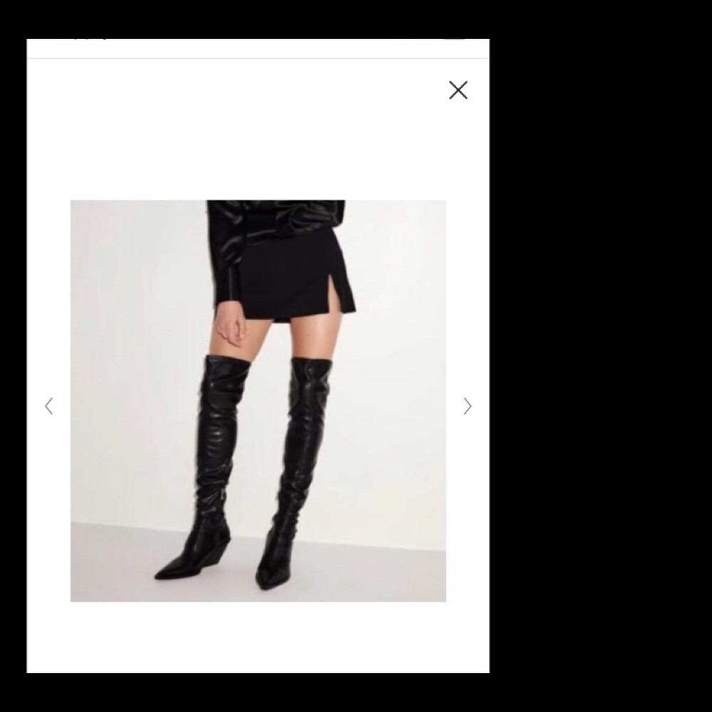 SOLD-DO NOT PURCHASE!!! Zara Black Heel Over The Knee Cowboy Boots Sz 11/42, NWT - Picture 3 of 16